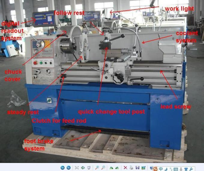 C6251 CNC مخرطة معدنية Heavey Duty فائقة الصلابة أحادية الطور مخرطة معدنية 2